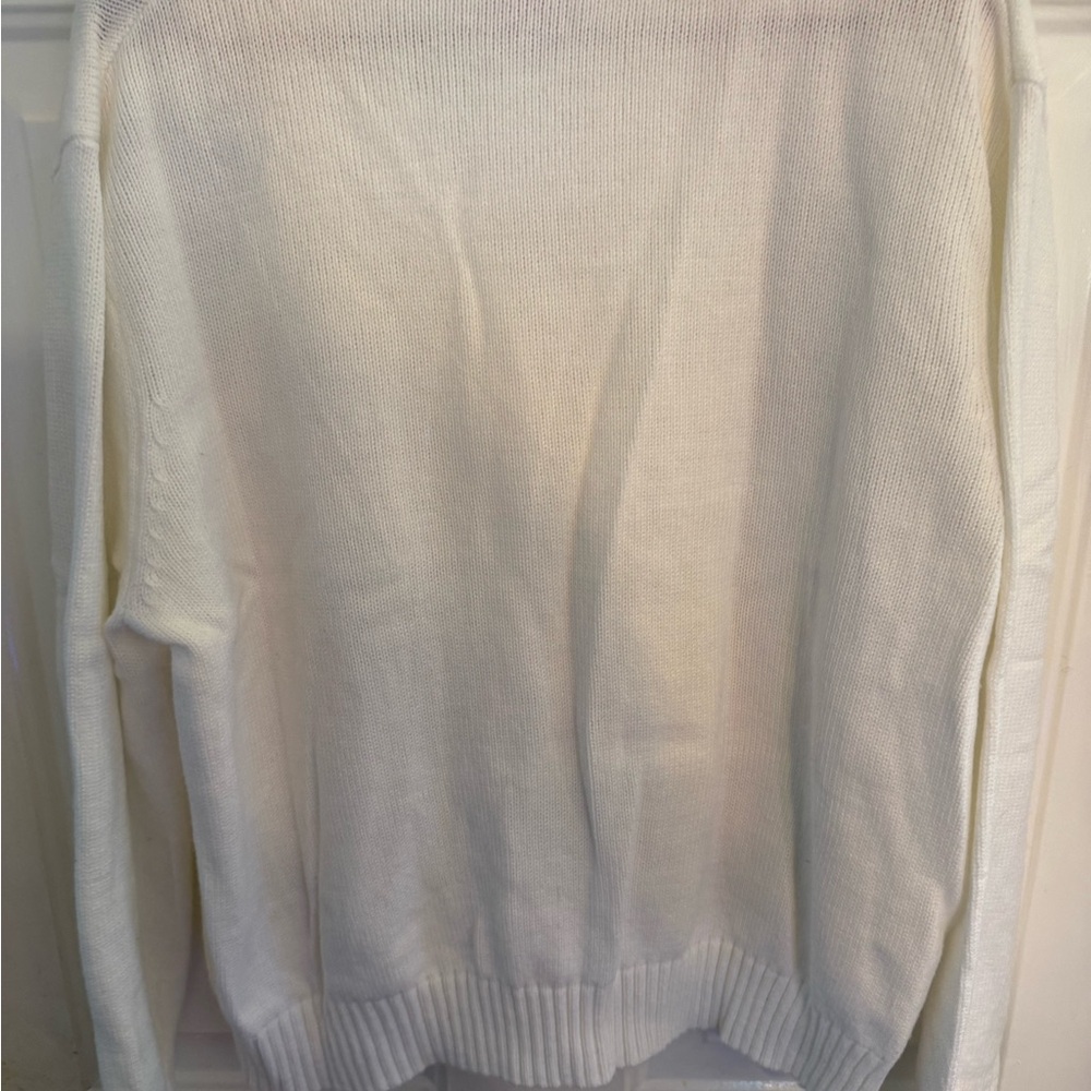 QUEEN OF SPARKLES Snowman Cardigan - White, Blue, Green - Picture 2 of 3